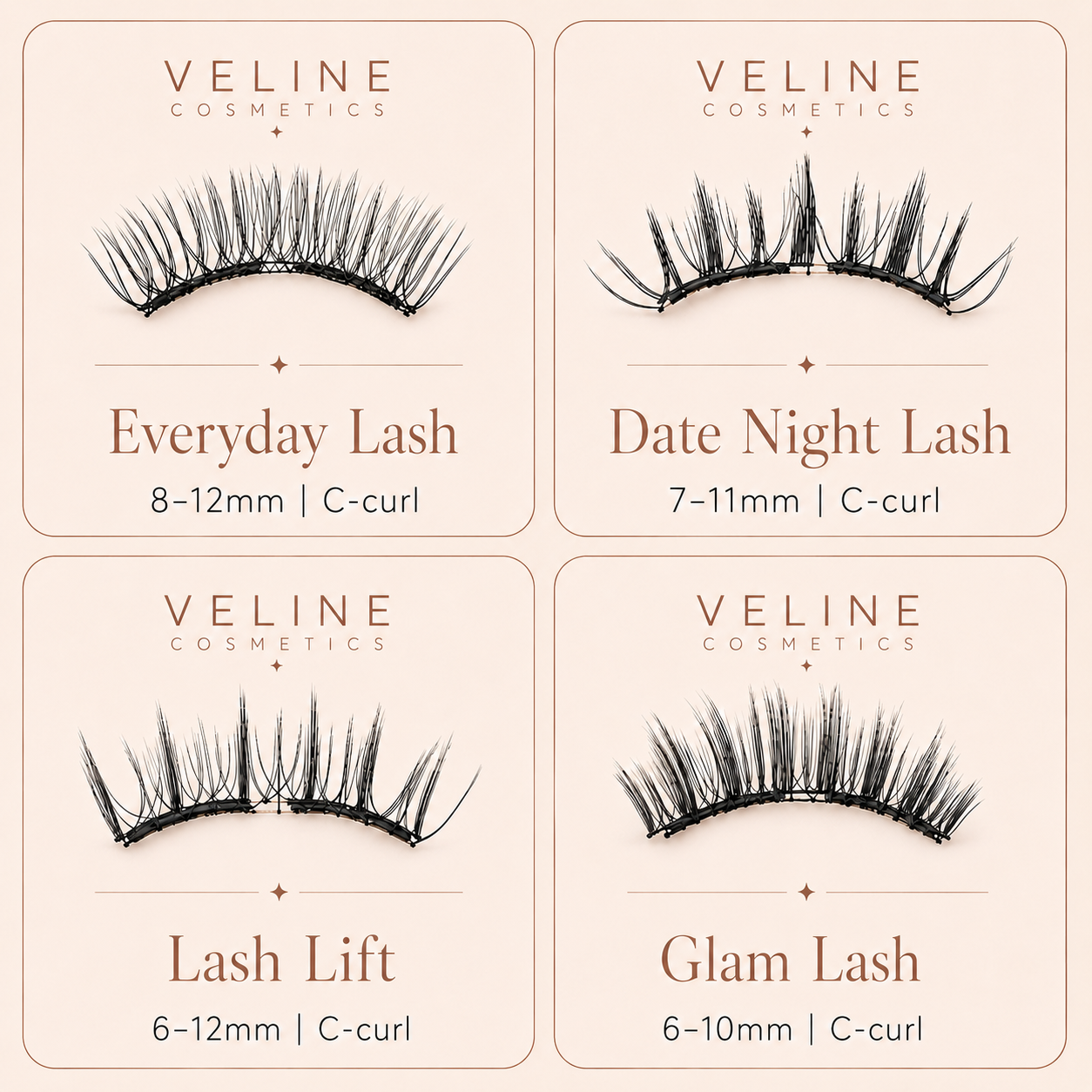 Veline LashClip Kit 4 lash styles – magnetic lash collection