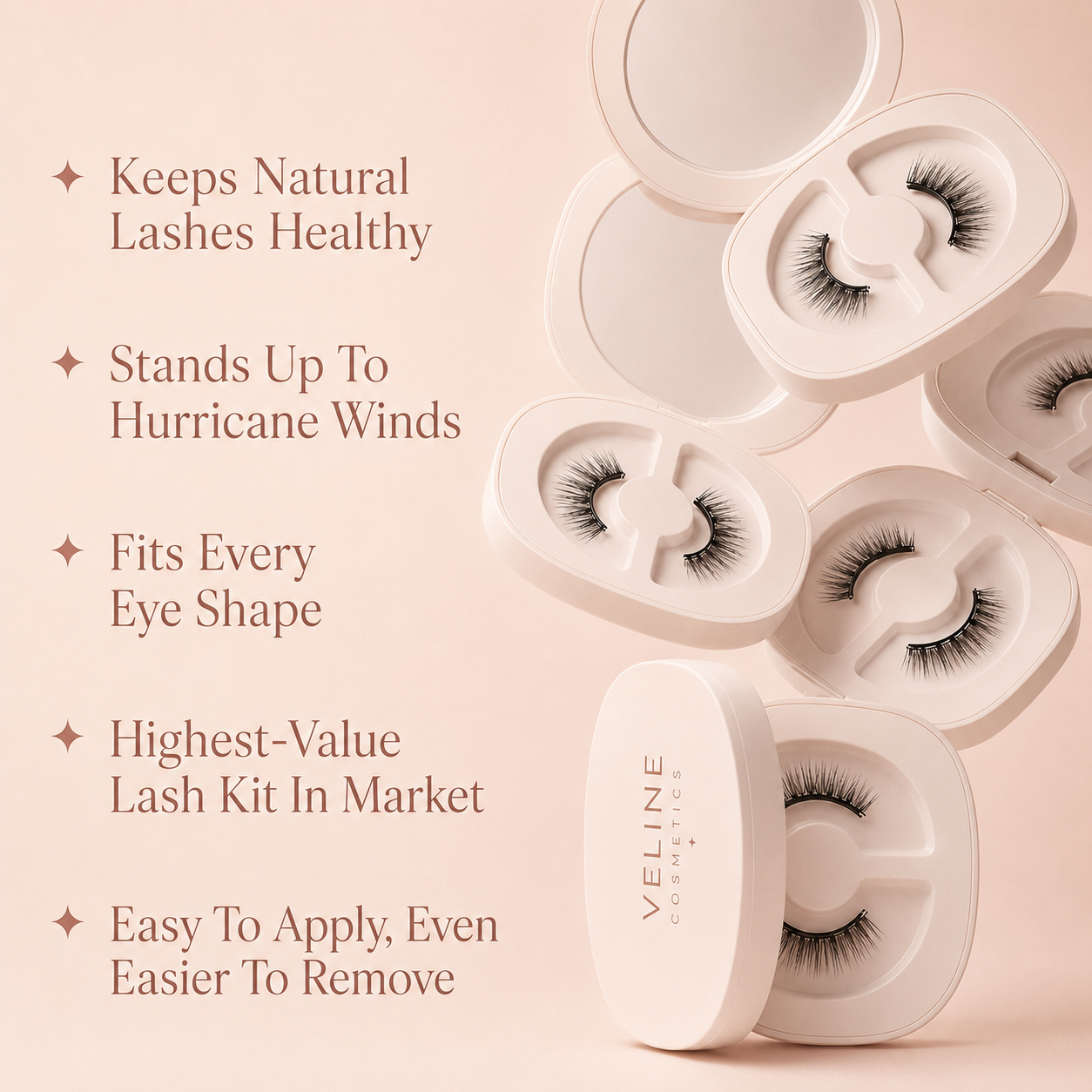 Veline LashClip Kit benefits – reusable magnetic lash system