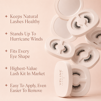 Veline LashClip Kit benefits – reusable magnetic lash system