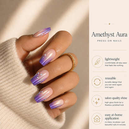 Amethyst Aura Press-On Nails