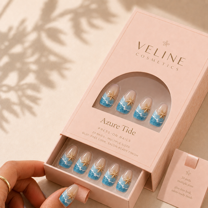 Azure Tide Press-On Nails