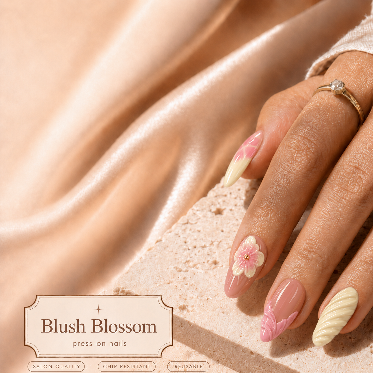 Blush Blossom Press-On Nails