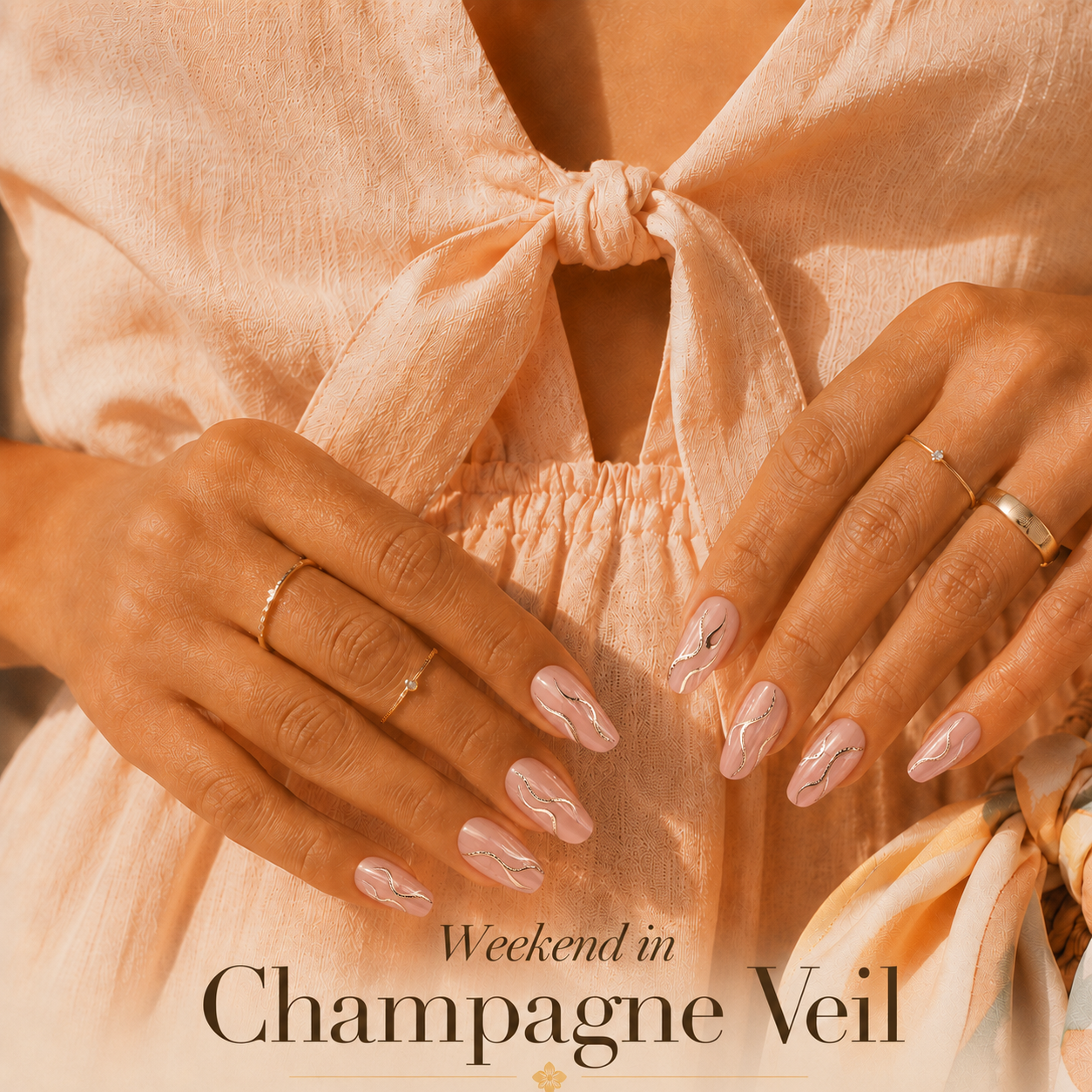 Champagne Veil Press-On Nails