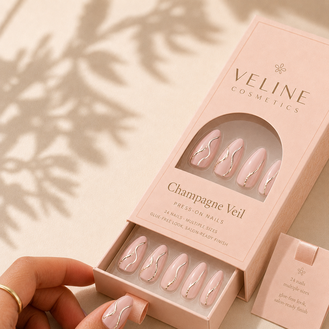 Champagne Veil Press-On Nails