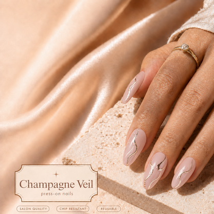 Champagne Veil Press-On Nails