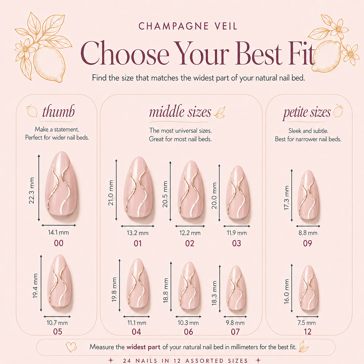 Champagne Veil Press-On Nails