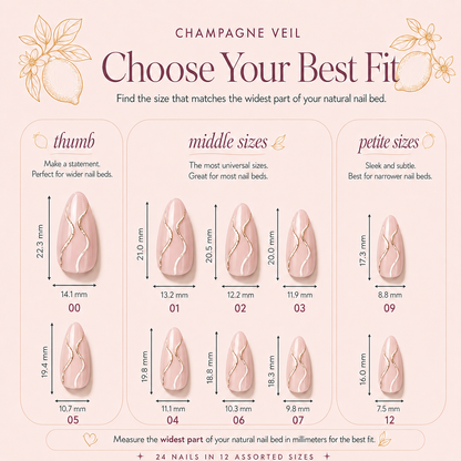Champagne Veil Press-On Nails