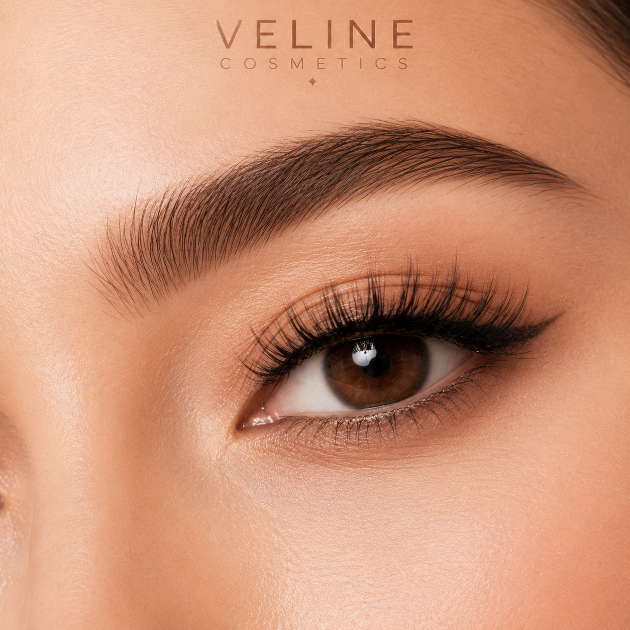 Veline Glam Lash close-up result – dramatic magnetic lashes no glue