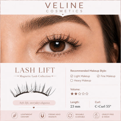 Veline Lash Lift infographic – magnetic lash collection
