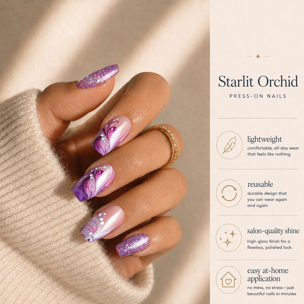 Starlit Orchid Press-On Nails