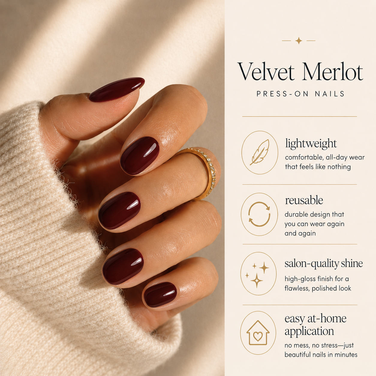 Velvet Merlot Press-On Nails
