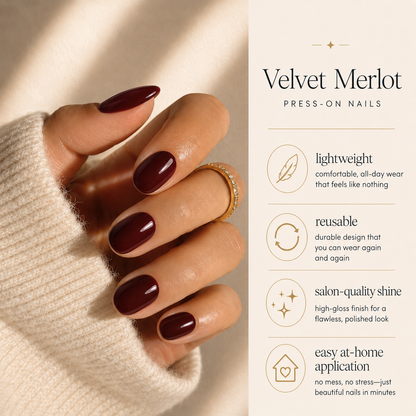 Velvet Merlot Press-On Nails